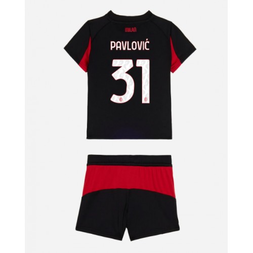 AC Milan Strahinja Pavlovic #31 Hemmaställ Barn 2025-26 Kortärmad (+ Korta byxor) AC Milan Strahinja Pavlovic #31 Hemmaställ Barn 2025-26 Kortärmad (+ Korta byxor)